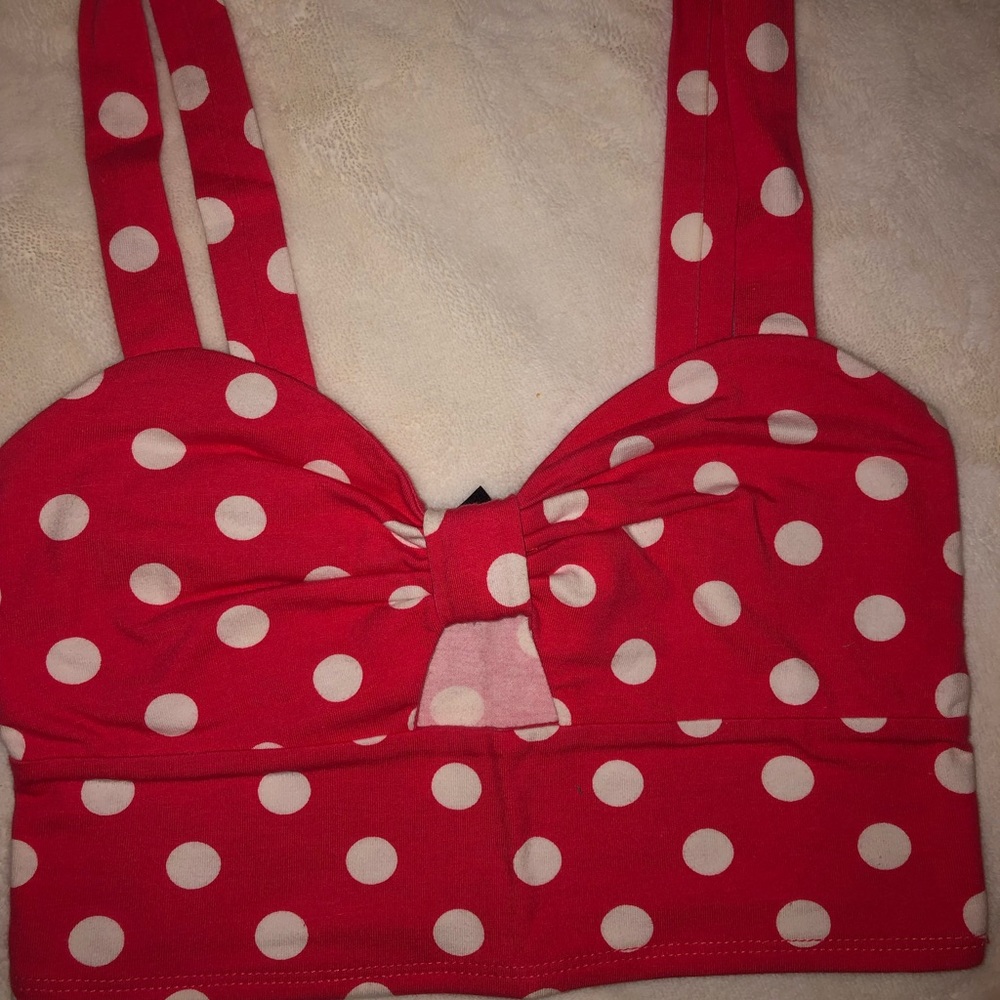 Red and white polka dotted crop top… in perfect condition #polkadot #retro #crop